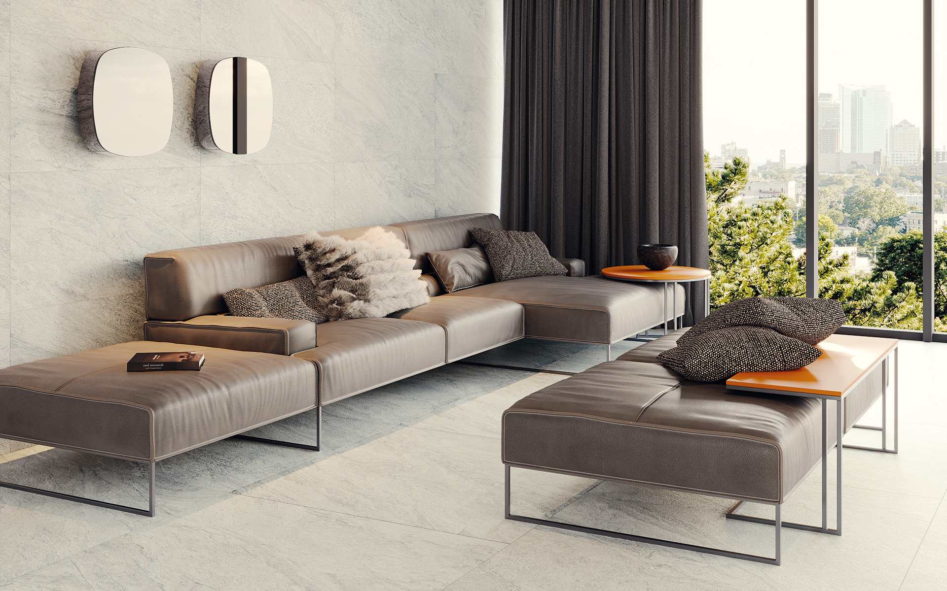 Quarzite snow Flooring porcelain stoneware | Iris Ceramica